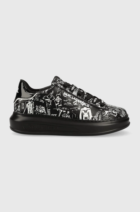 Kožené sneakers boty Karl Lagerfeld KAPRI černá barva, KL62569