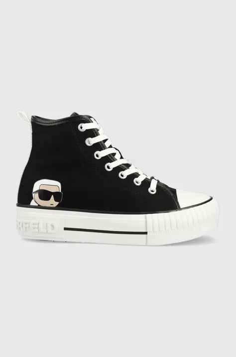 Πάνινα παπούτσια Karl Lagerfeld KAMPUS MAX χρώμα: μαύρο, KL60450N