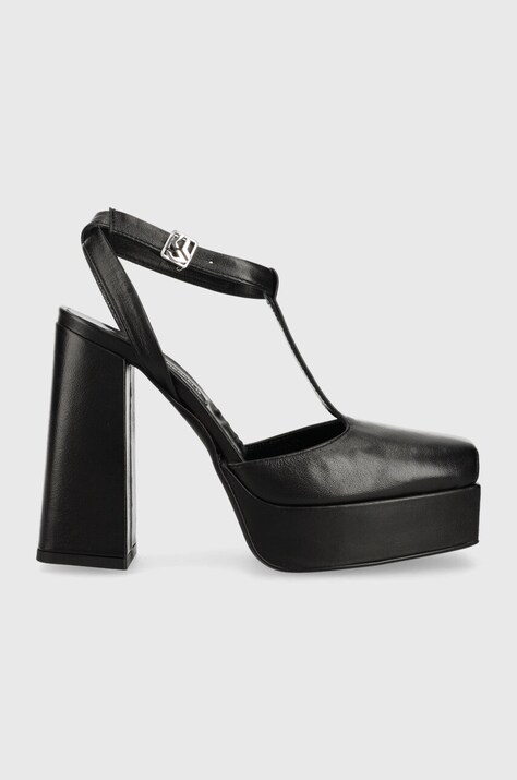 Karl Lagerfeld Jeans pantofi de piele SOIREE PLATFORM KLJ culoarea negru, cu toc drept, cu toc deschis, KLJ93111