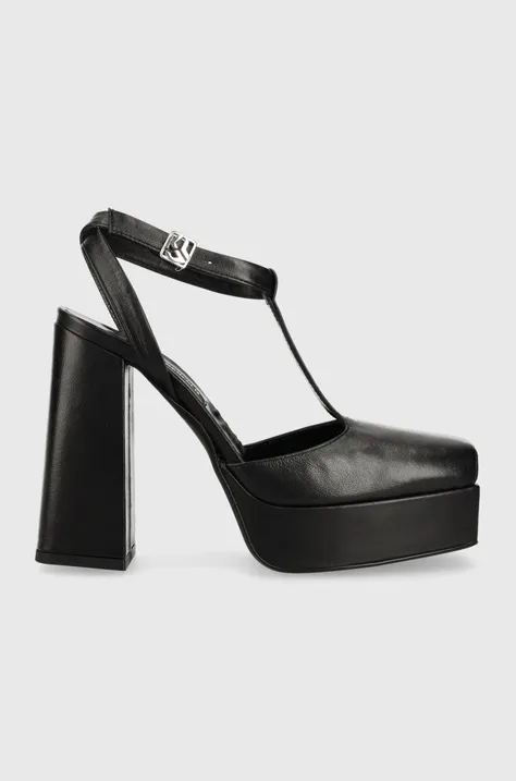 Кожаные туфли Karl Lagerfeld Jeans SOIREE PLATFORM KLJ цвет чёрный каблук кирпичик открытая пятка KLJ93111