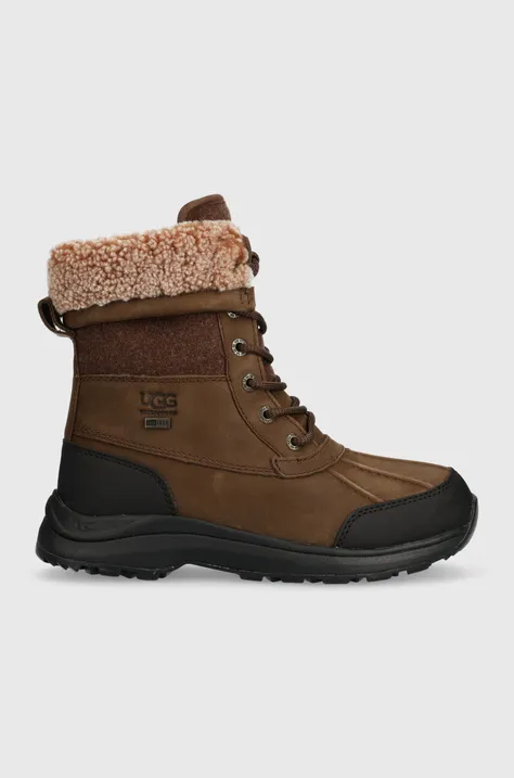 Замшевые кроссовки UGG Adirondack Boot III Tipped женские цвет коричневый на плоском ходу слегка утеплённый 1143845