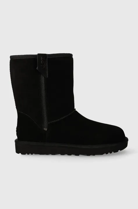 Čizme za snijeg od brušene kože UGG Classic Short Bailey Zip boja: crna, 1144043