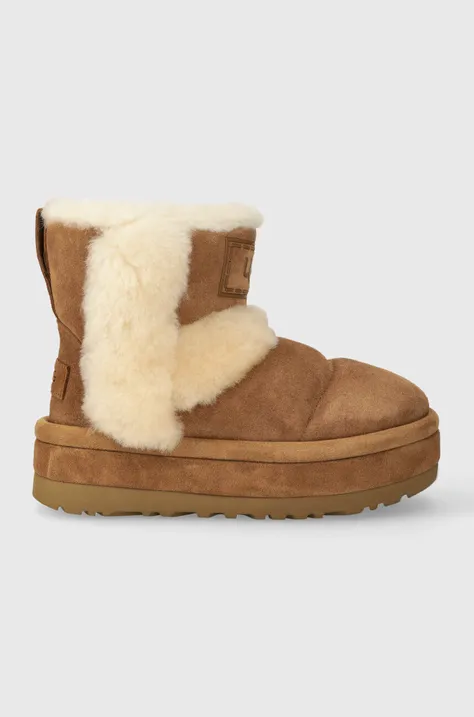 Čizme za snijeg od brušene kože UGG Classic Chillapeak boja: smeđa, 1144046