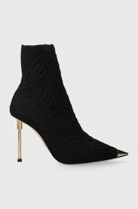 Členkové topánky Elisabetta Franchi dámske, čierna farba, na vysokom podpätku, SA34L36E2