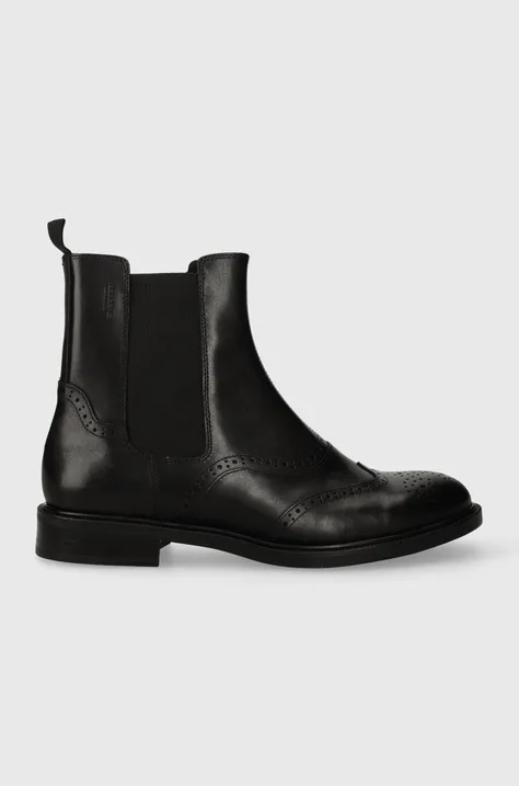 Kožené topánky chelsea Vagabond Shoemakers AMINA dámske, čierna farba, na plochom podpätku, 5603.101.20