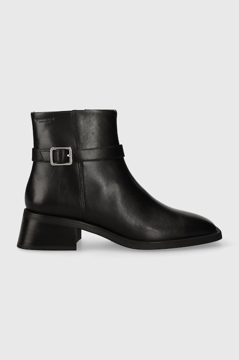 Vagabond Shoemakers cizme de piele BLANCA femei, culoarea negru, cu toc plat, 5617.301.20