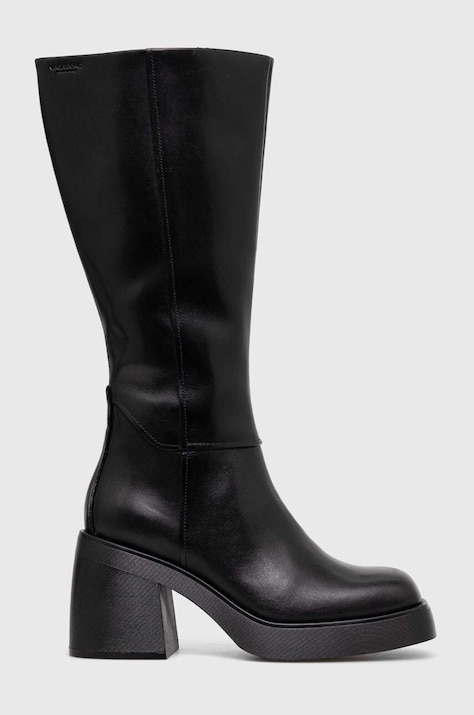 Кожаные сапоги Vagabond Shoemakers BROOKE женские цвет чёрный каблук кирпичик 5644.101.20