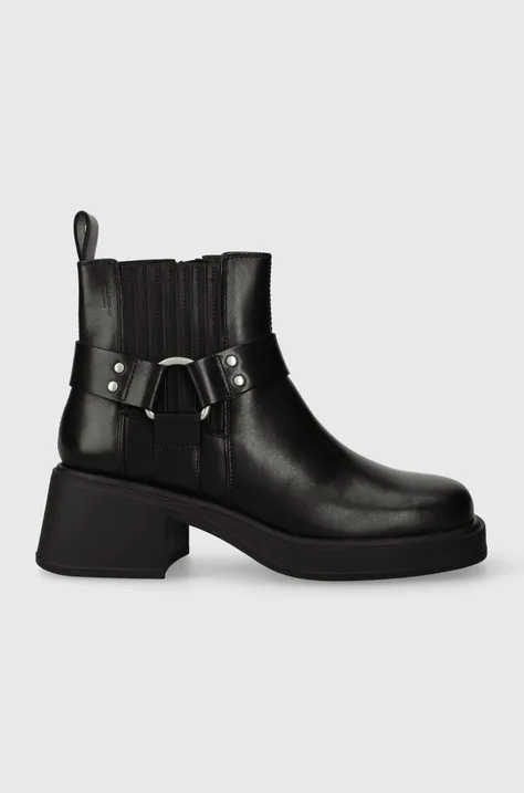 Шкіряні черевики Vagabond Shoemakers DORAH жіночі колір чорний на плоскому ходу 5642.801.20