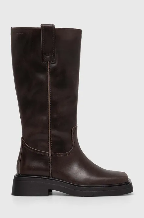 Шкіряні чоботи Vagabond Shoemakers EYRA жіночі колір коричневий на плоскому ходу 5652.009.19