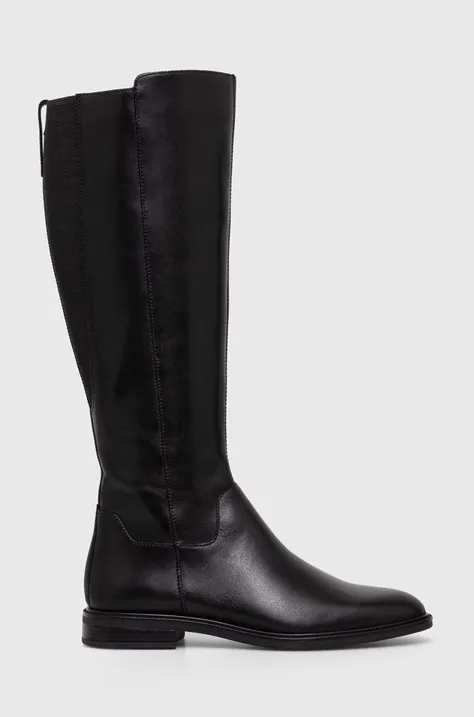 Vagabond Shoemakers kozaki skórzane FRANCES 2.0 damskie kolor czarny na płaskim obcasie 5606.201.20