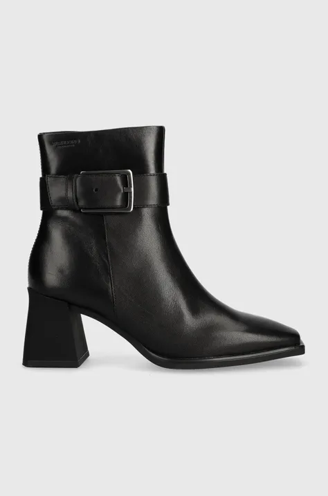 Kožne gležnjače Vagabond Shoemakers HEDDA za žene, boja: crna, s debelom potpeticom, 5602.001.20