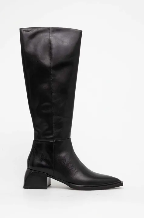 Kožne čizme Vagabond Shoemakers VIVIAN za žene, boja: crna, s debelom potpeticom, 5453.101.20