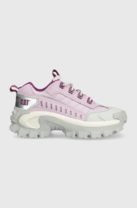 Δερμάτινα αθλητικά παπούτσια Caterpillar INTRUDER χρώμα: μοβ, P111290