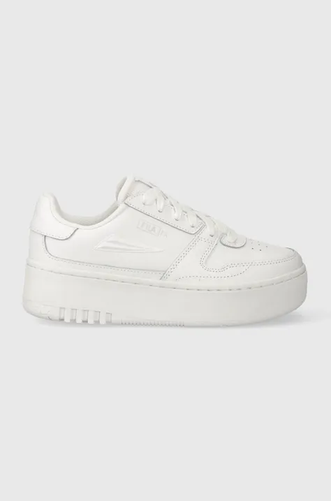 Δερμάτινα αθλητικά παπούτσια Fila FXVENTUNO PLATFORM χρώμα: άσπρο
