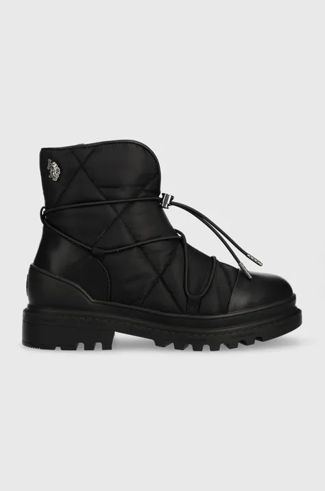 Členkové topánky U.S. Polo Assn. BRUNA dámske, čierna farba, na platforme, jemne zateplené, BRUNA011W/CNY1