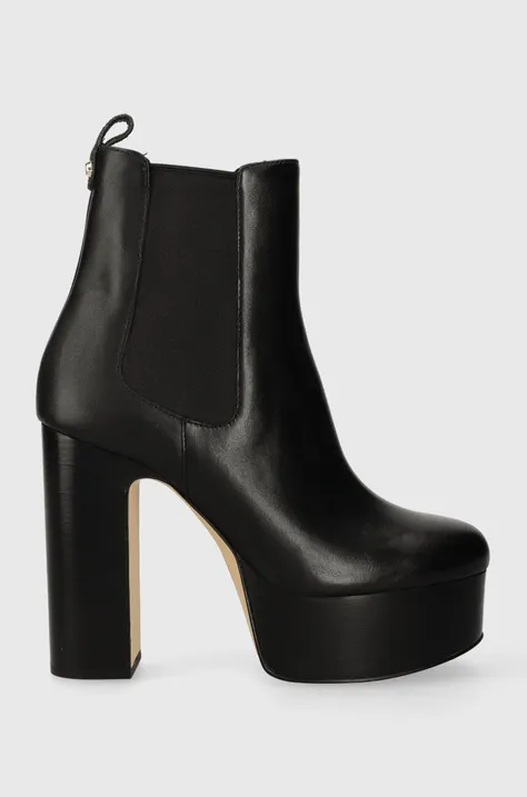Шкіряні черевики MICHAEL Michael Kors Natasha жіночі колір чорний каблук блок 40F3NAME5L