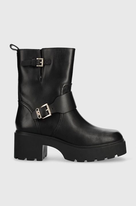 MICHAEL Michael Kors cizme de piele Perry femei, culoarea negru, cu toc drept, 40F3PYME5L