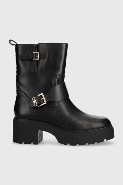 Kožne gležnjače MICHAEL Kors Perry za žene, boja: crna, s debelom potpeticom, 40F3PYME5L