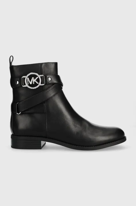 Шкіряні черевики MICHAEL Michael Kors Rory жіночі колір чорний на плоскому ходу 40F2ROFE8L