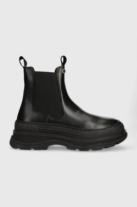 Δερμάτινες μπότες τσέλσι Barbour B.Intl Strada γυναικείες, χρώμα: μαύρο, LFO0642BK11