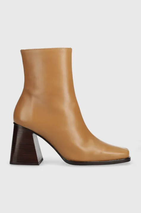Шкіряні черевики Alohas South жіночі колір коричневий каблук блок S00013.893