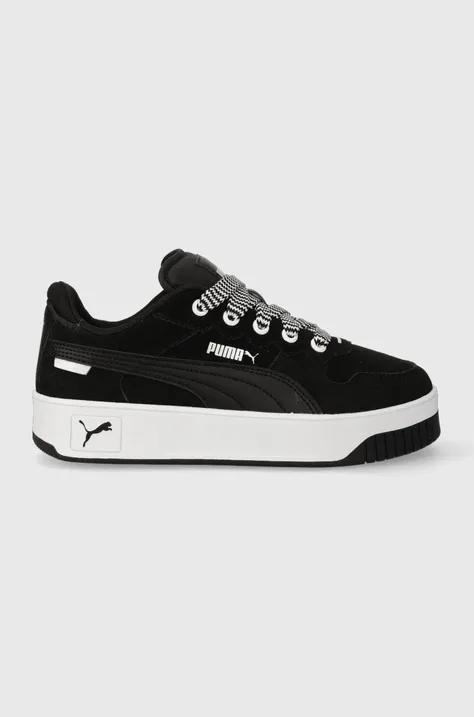 Σουέτ αθλητικά παπούτσια Puma Carina Street Thick Laces χρώμα: μαύρο