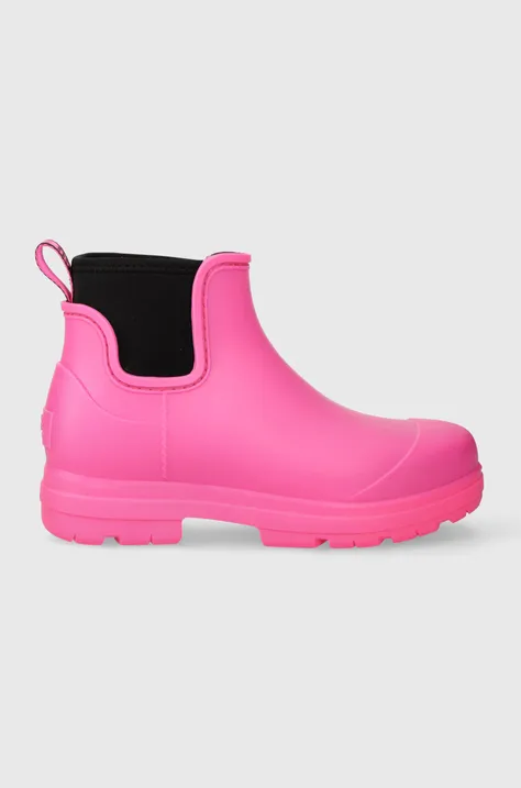 Gumijasti škornji UGG Droplet ženski, roza barva, 1130831