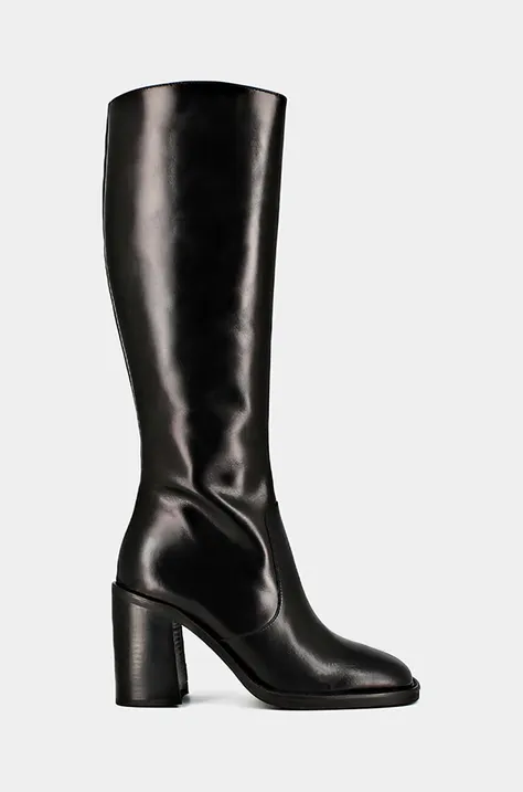 Usnjeni elegantni škornji Jonak DALLE CUIR ženski, črna barva, 3300139