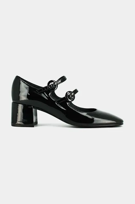 Замшеві туфлі Jonak DELOU VERNIS колір чорний каблук блок 3300198