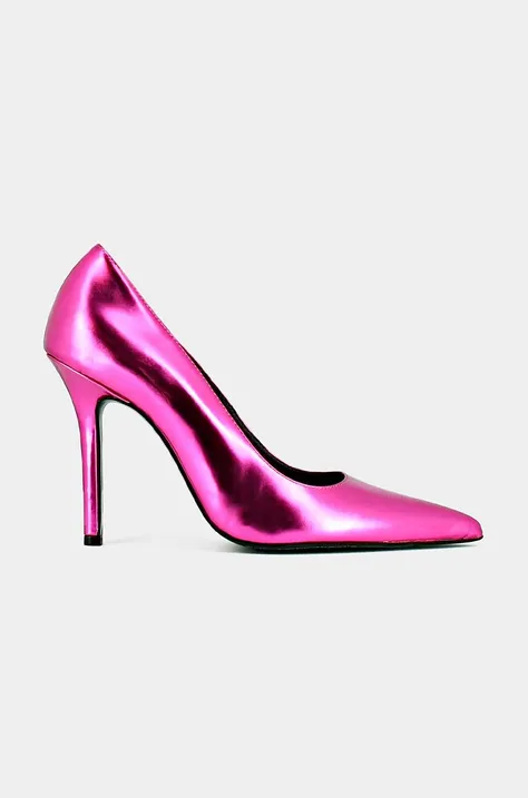 Кожени обувки с тънък ток Jonak DINERA CUIR METALLISE в розово 3300238