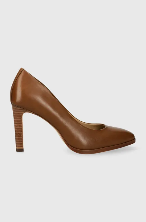 Шкіряні туфлі Lauren Ralph Lauren Camila колір коричневий 802882356002