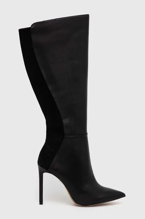 Шкіряні чоботи Aldo Milann жіночі колір чорний на шпильці 13658290.MILANN