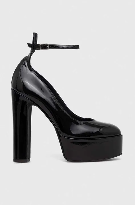 Pinko pantofi de piele Puccini Mary Jane culoarea negru, 102011 A18Q Z99