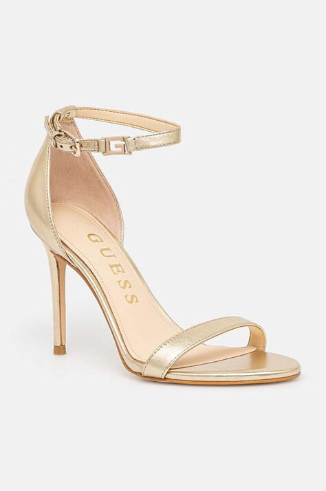 Kožené sandály Guess KABAIL3 zlatá barva, FL8KIL LEA03