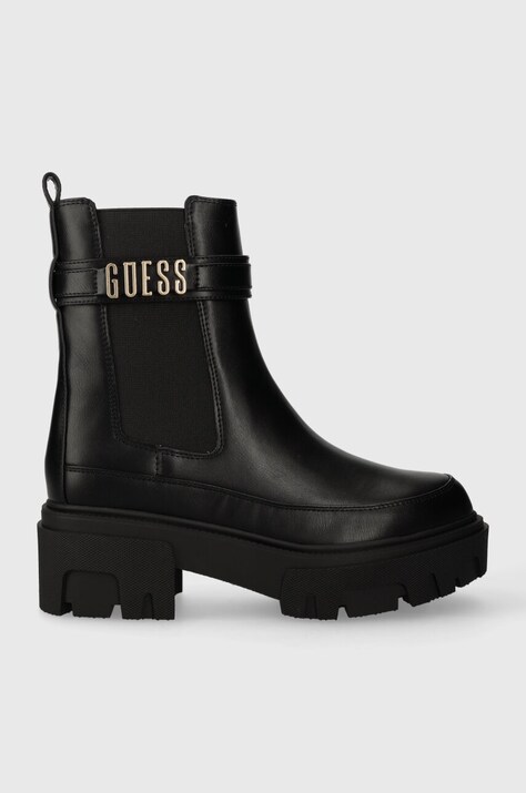 Guess cizme YELMA femei, culoarea negru, cu platforma, FL8YEA ELE10
