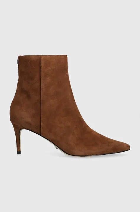 Замшевые ботинки Guess BRAYAN женские цвет коричневый на шпильке FL8BRN SUE10