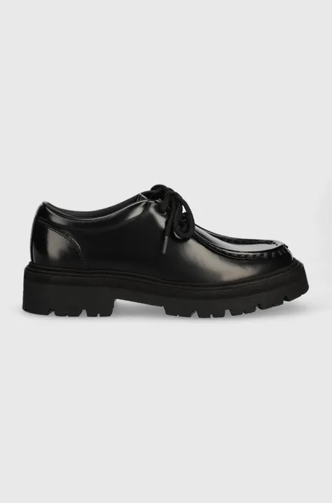 Kožne cipele GARMENT PROJECT Spike Lace za žene, boja: crna, s platformom, GPW2367
