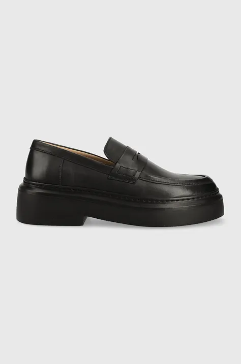 Кожаные мокасины GARMENT PROJECT June Loafer женские цвет чёрный на платформе GPW2403