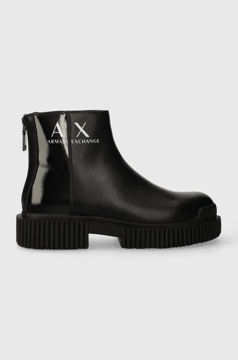 Черевики Armani Exchange жіночі колір чорний на платформі XDM009.XV742.K001