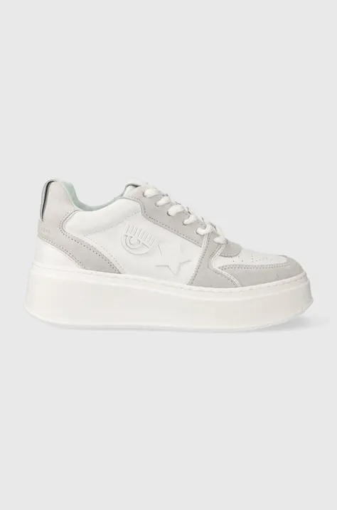 Δερμάτινα αθλητικά παπούτσια Chiara Ferragni χρώμα: άσπρο, CF3218_031