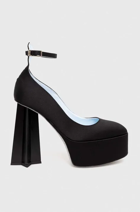 Туфлі Chiara Ferragni колір чорний каблук блок CF3240_001