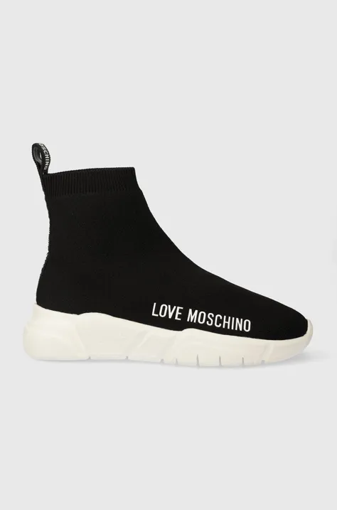 Sneakers boty Love Moschino RUNNING35 černá barva, JA15343G0HIZ4000