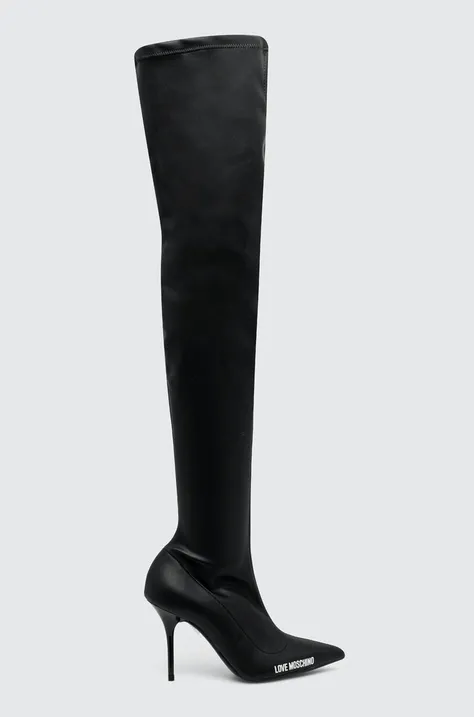 Чоботи Love Moschino SPILLO95 жіночі колір чорний на шпильці JA26109G0HIEZ000