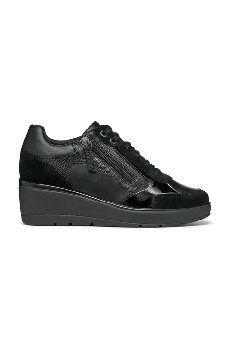 Δερμάτινα αθλητικά παπούτσια Geox D ILDE C χρώμα: μαύρο, D36RAC 05422 C9999