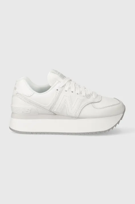 Δερμάτινα αθλητικά παπούτσια New Balance WL574ZFW χρώμα: άσπρο F30