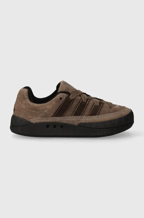 Semišové sneakers boty adidas Originals Adimatic W hnědá barva, IE7363