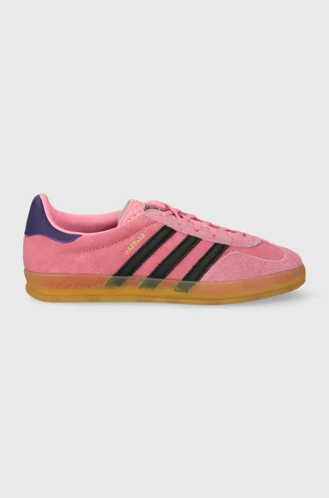 Велурени маратонки adidas Originals Gazelle Indoor в розово