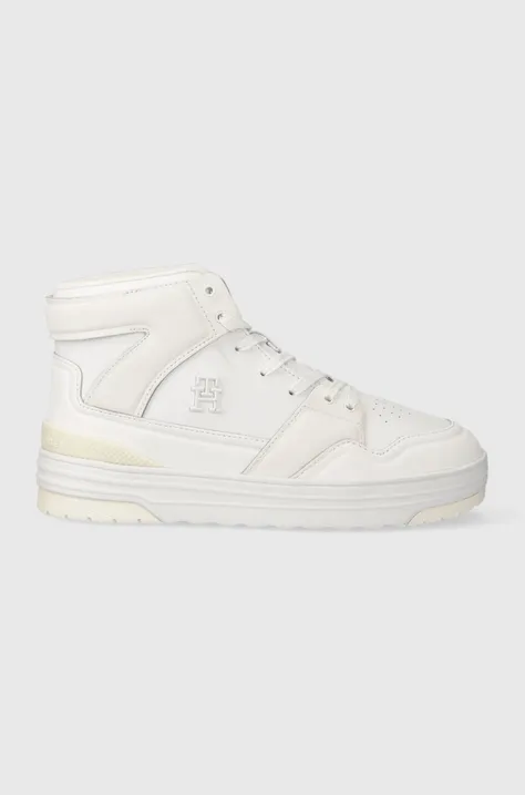Tommy Hilfiger sneakersy skórzane TH HI BASKET SNEAKER kolor biały FW0FW07308