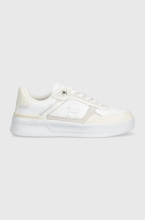 Tommy Hilfiger sneakersy skórzane ESSENTIAL BASKET SNEAKER kolor biały FW0FW07563