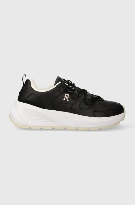 Δερμάτινα αθλητικά παπούτσια Tommy Hilfiger TH PREMIUM RUNNER LTHR χρώμα: μαύρο, FW0FW07340 F3FW0FW07340